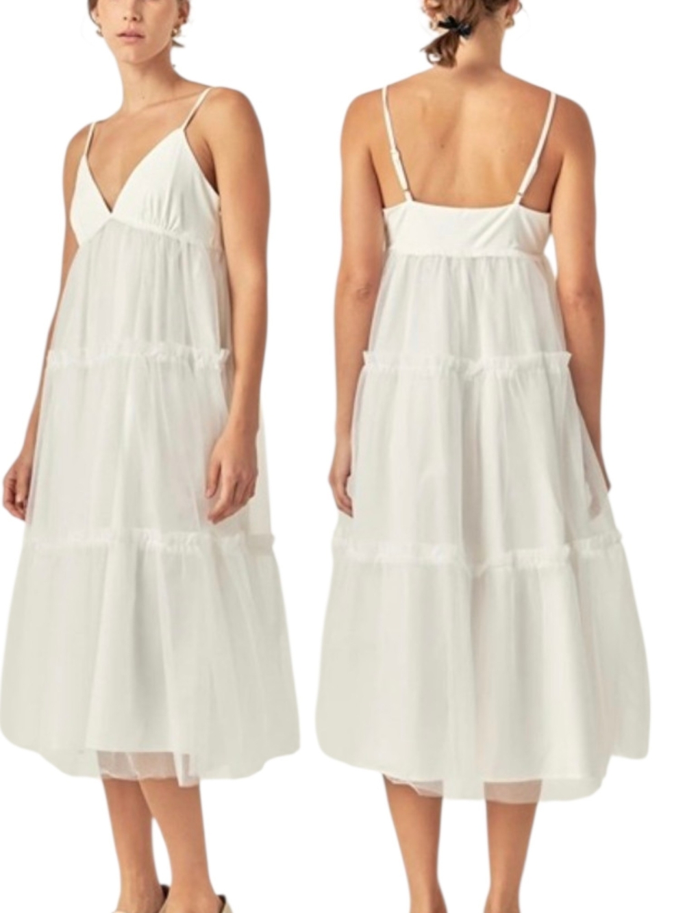 English Factory Tulle Contrast Midi Dress SZ M - Picture 2 of 9